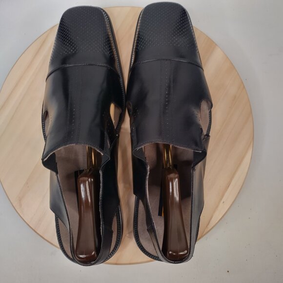 STACY ADAMS Black Closed Toe Slingback Leather Sandals Shoes Men US 15M - Picture 7 of 12